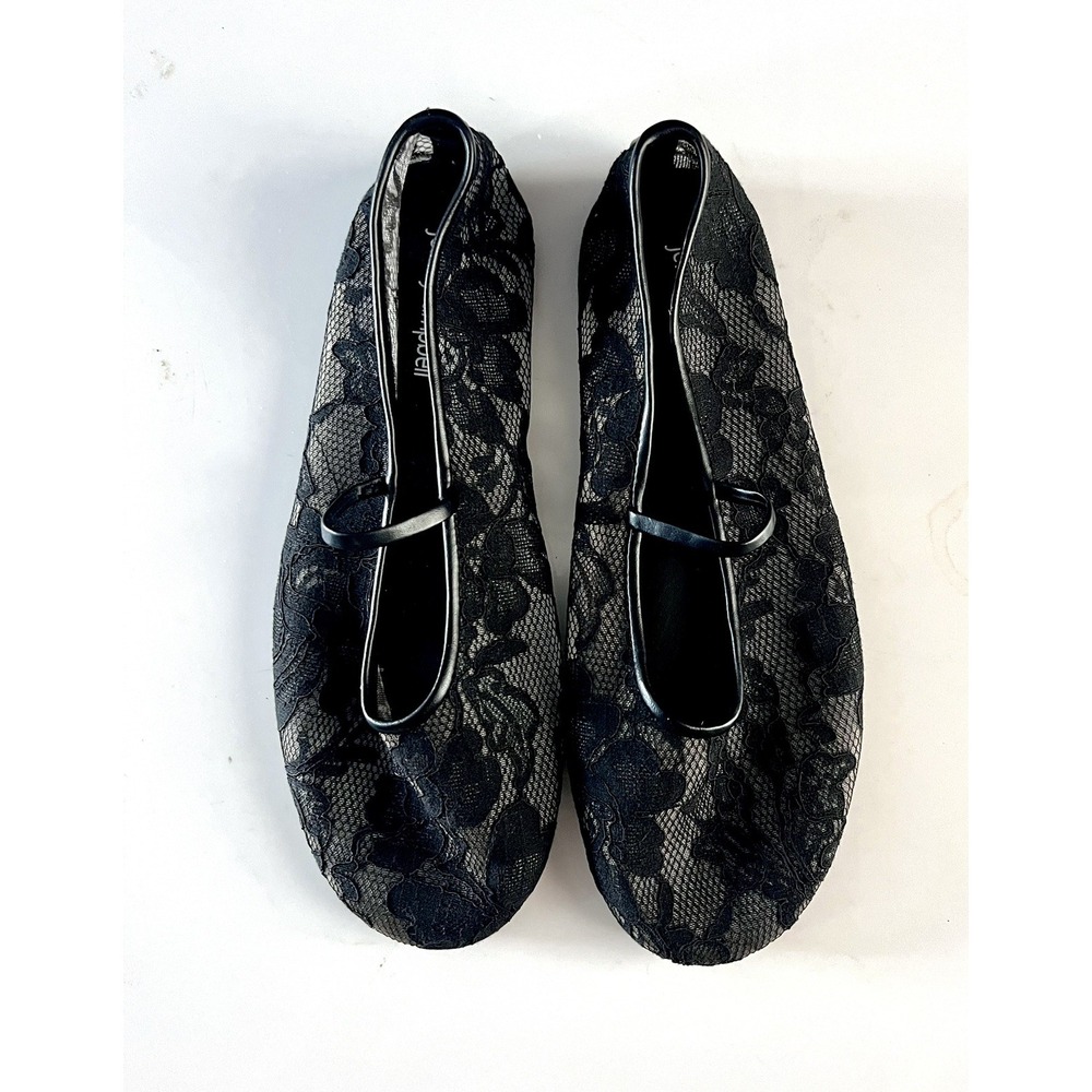 Jeffrey Campbell Black Sheer Lace Ballet Flats Size 7.5